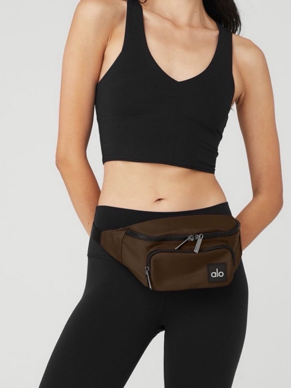 ALO Yoga Brown Leather-Look Fanny Pack